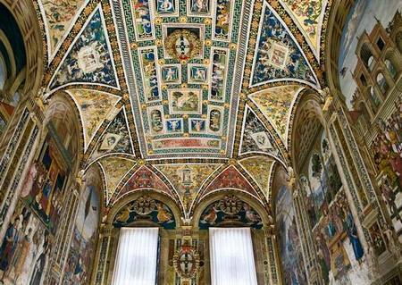 Роспись на потолке кафедрального собора Сиены