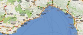 Карта побережья Лигурии
